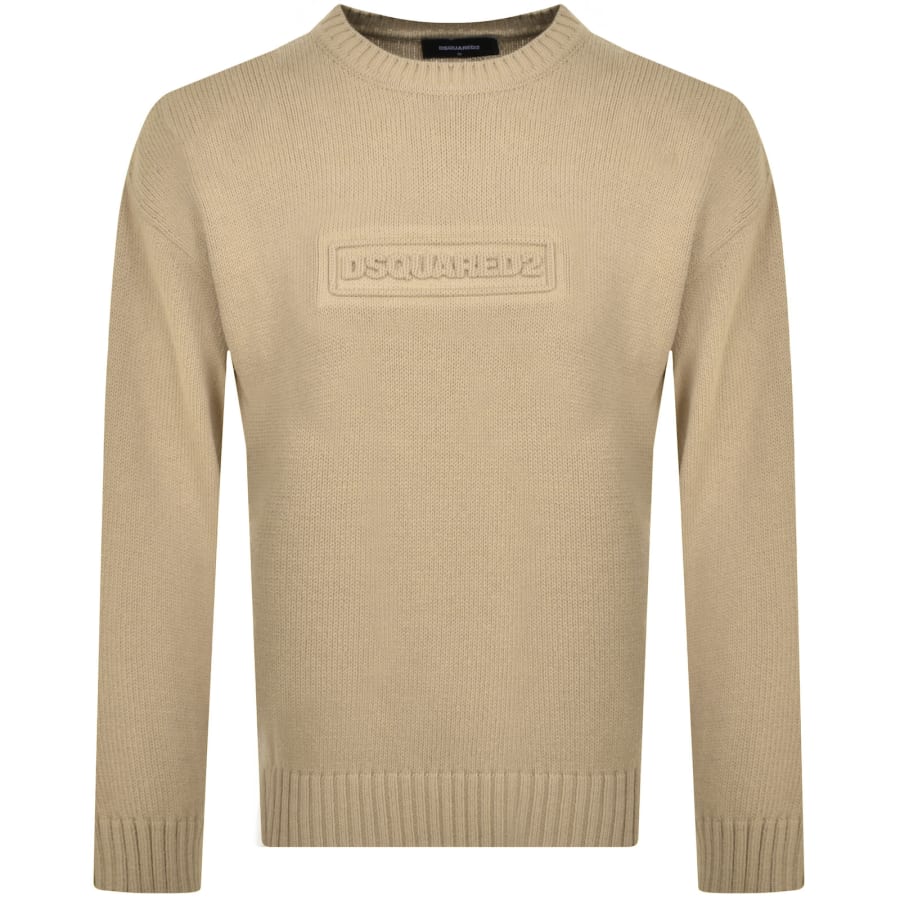 【送料&関税込】Dsquared2 Crewneck Pullover Jumper DSQUARED2 Crew Neck Knit Jumper Beige | Mainline Menswear